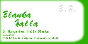 blanka halla business card